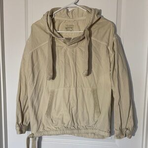 American Eagle Outfitters Cream oversized military hoodie